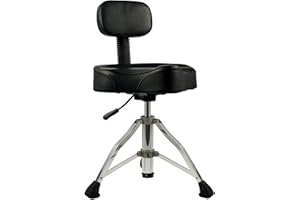 GENERIC Drum Stool with Backrest Hydraulic Adjustable Height (71.5-86cm) Drum Throne Double-braced Drum Chair Removable Drum Stool for Adult Drummers Guitar Players