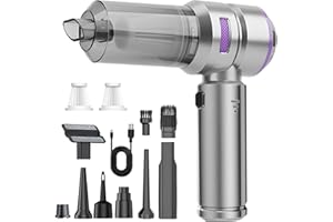 Bizcasa Aspirateur à Main 4en1,22000Pa Aspirateur à Main sans Fil,3 Vitesses Mini Aspirateur de Voiture avec Moteur sans Balais,Souffleur de Poussière,d'air Comprimé,6000mAh,pour Bureau,Maison