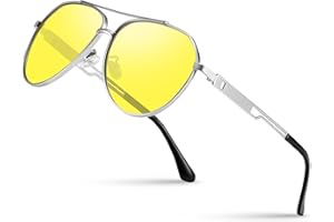 Wrimen Nachtsichtbrille-Anti-Glare-HD-Nachtsichtbrille zum Fahren-Al-Mg-Metallrahmen-polarisierte Gläser-Blendfreie Nachtfahrbrille für Männer und Frauen-Stilvoll für Autofahren, Angeln, Skifahren