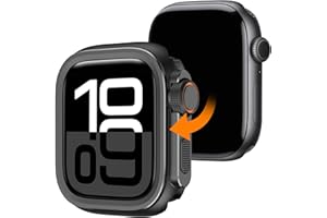 Dolstrap 2 in 1 Rugged Metal Case Compatible with Apple Watch Series 11/10 46mm, Turn 46mm into Ultra 3/2/1 Seamlessly Bumper Protector Case with Watch Crown + Back Cover for iwatch, Black