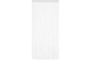 ALWODICI String Curtain 100x200cm Door Curtains Fringe Curtain Beaded Door Curtain Fly Screen Tassel Curtains Suitable for Decorating Doorways Blinds and Partitions In Living Room,Bedroom,Cafe (White)