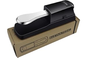 Goldby Piano Sustain Pedal, Universal Keyboard Foot Sustain Pedal for Yamaha, Casio, Roland, Korg Digital Pianos MIDI Keyboard Electronic Keyboards Electric Organ Synthesizer, 1/4 Inch Jack (Sliver)