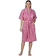 Rangoli Royal Bamboo Premium Bathrobe For Women | Ultra Soft Bamboo Yarn Lightweight Bathing Robes | 460 GSM Highly Absorbent & Quick Drying Luxurious Bath Gown | Knee Length Bath Robe - Purple