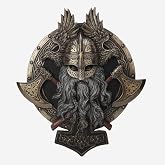 Veronese Design 10 5/8" Viking Duvar Plakası Valhalla Heykeli Soğuk D&ouml;k&uuml;m Bronzlaştırılmış Re&ccedil;ine
