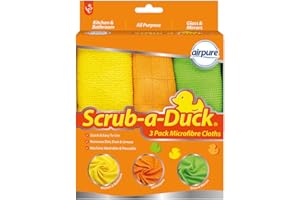 AIRPURE Scrub-a-Duck® Microfibre Cloths (3 Pack) | Quick & Easy to Use | Removed Dirt, Dust & Grease |Machine Washable & Reusable