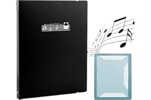 Irtyif Porta Spartiti Musicali A4,Raccoglitore Porta Spartiti Musicali,Cartella Spartiti in Plastica,Cartelle Portaspartiti per Fogli in Formato A4 con 30 Pagine,per Spartiti,Pianoforte(Nero)