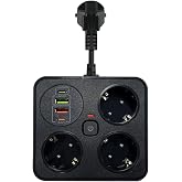 Markalonya Akım Korumalı Anahtarlı 2 Metre Priz 3'L&uuml; 2 USB 2 TYPE C 3.4A &Ccedil;ıkışlı 3250Watt