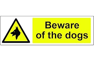 PRINTSUPERSTAR 3 Pack Beware of the Dogs Warning Safety Stickers Sign for doors, gates, cars, glass and more