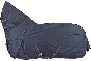 RL24 - Weidedecke Full Neck Basicline 600D Polarfleecefutter | als Regendecke & Übergangsdecke | wasserdichte Outdoordecke mit Kreuzbegurtung | Pferdedecke in dunkelblau | Größe 165 cm
