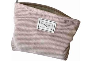 FBARTL Kosmetiktasche Cord-Kosmetiktasche Massivfarbe Waschbeutel Tuch Tasche Clutch Reise Makeup Lagerung Organizer Mädchen Schönheitsfall (Color : Beige, Size : 27x18x5cm)