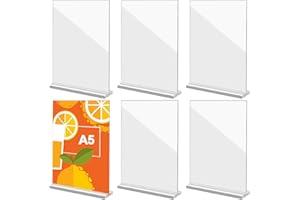 aghoer Acryl Aufsteller A5, 6 Stück Werbeaufsteller, Tischaufsteller für Restaurants, Speisekarten, Dokumente, Büro