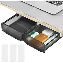 Organisateur De Tiroir Sous Bureau - 3 Pièces - Autocollant - Rangement Caché - Plastique ABS
