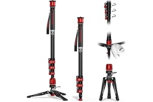 IFOOTAGE Monopod with Pedal Cobra 3 C180F-P, 71" Monopod for Cameras Portable Travel Mono pod with Feet, Mono pod Camera Stand Compatible with Sony Canon Nikon DSLR Camera, Max Load 17.64 lbs
