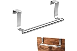 CHENEVER Porta Asciugamani da Appendere, Acciaio inossidabile, Argento, per Cucina e Bagno, Asta Canovaccio Senza Forare