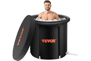 VEVOR Ice Bath Tub, 80 cm Long Cold Water Therapy Plunge Tub for Athletes, Portable Outdoor Ice Barrel Plunge Pool for Recovery, 341L Inflatable Folding Bathtub with Cover, Home Ice Pod for Adult
