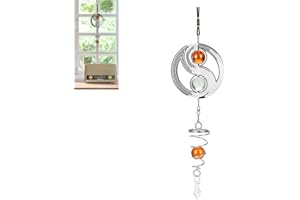 Yuemuop Edelstahl Windspiel,Elegante Rotierende Fenster Hängen, Elegante Rotierende Fenster Hängen,