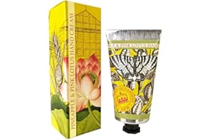 The English Soap Company Royal Botanical Gardens Kew Moisturising Hand Cream for Men and Women, Pineapple and Pink Lotus Scent 75ml