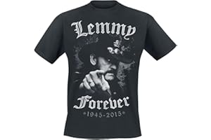 Motörhead Lemmy - Forever Homme T-Shirt Manches Courtes Noir Regular/Coupe Standard