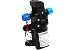 FLYLIN 12V Wasserpumpe Selbstansaugend, Automatisch Hochdruck mit Druckschalter Camping Selbstansaugend Pumpe 60W 4.5L/Min, Membranpumpe Pumpe für Auto Boot Reinigung Garten Bewässerung Wohnmobile Wohnwagen