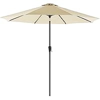 SONGMICS Sonnenschirm, Ø 270 cm, Gartenschirm, Marktschirm, UV-Schutz bis UPF 50+, Terrassenschirm, Sonnenschutz…