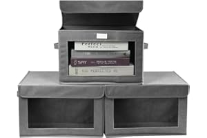 KYYGKY Scatole Portaoggetti Scatole Armadio con Finestra Trasparente Scatola di Stoccaggio Pieghevole Contenitori per Armadio Salvaspazio Scatole per Vestiti per Riporre Vestiti Scarpe（38*25*25cm）