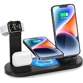 XiaomutongABC 4 in 1 Wireless Charging Slot, 360 Degree Rotating Charging Slot for Apple Micro/Type C Phones, iWatch Series