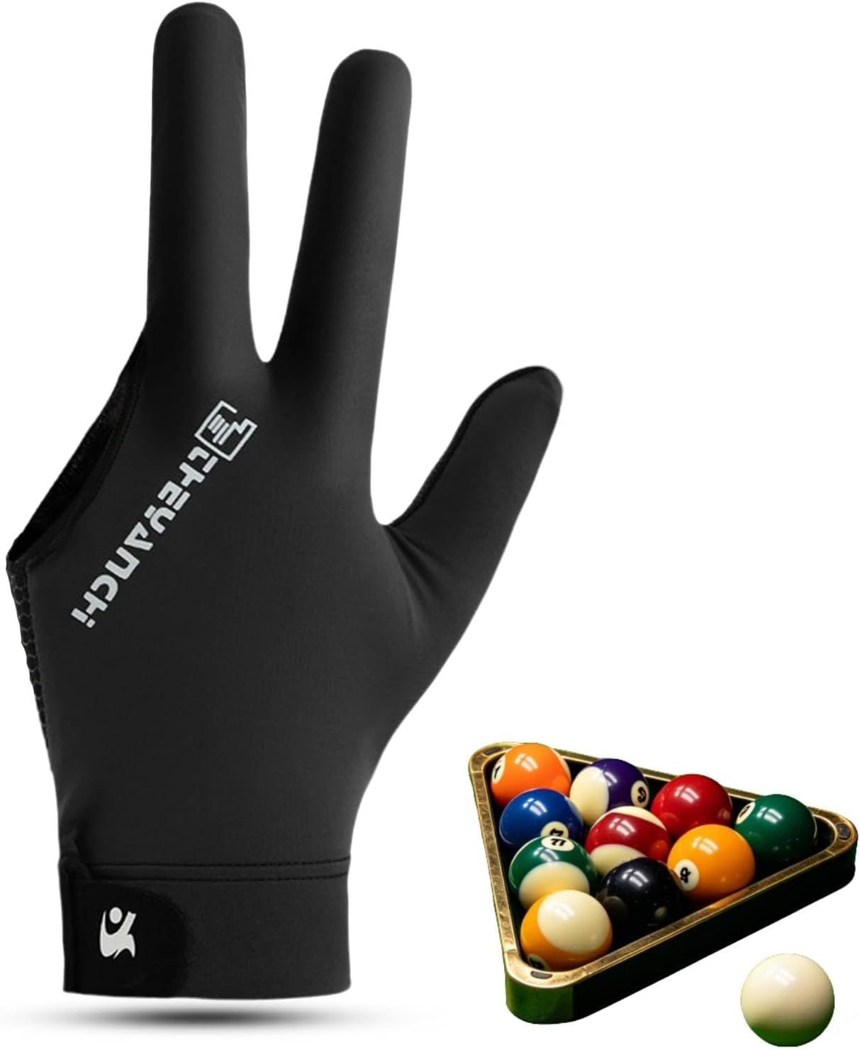 equlup Guantes de Billar, Guantes Profesionales de Snooker Guantes Transpirables 3 Dedos de la Mesa Izquierda Accesorio para Hombres y Mujeres