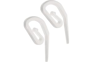 White Plastic Curtain Hooks | Hooks For Pencil Pleat, Window, Door & Shower Curtains | Heavy Duty Hook for Header Tape & Drapery | Pack of 50-3.2 x 1.2cm | The Bead Shop - A UK Brand