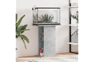 Rantry Aquariumständer Aquarium Unterschrank Aquarien Schrank, Aquarium Tisch mit Stabiler Oberplatte, Aquariumschrank für Sicheren Stand Betongrau 60,5x36x72,5 cm Holzwerkstoff