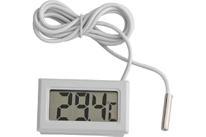 Digital LCD-termometer, minitemperatursensor digital LCD-termometer med extern metallsondtemperatursensor för kylskåpsfrys