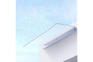 Zlovne Auvent de Porte et Fenêtres Incurvé Entrée Marquise Solaire,Auvent Marquise d'Entrée Imperméable,Marquise de Porte d'Entrée en Polycarbonate Transparent Facile à Assembler (40x100cm/16 x39)