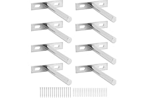 QWORK® 8 Pièces Fixation Étagères Murale Invisible - 100mm - Supports Étagères Flottante en Fer Solide