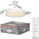 OSRAM White LED Ceiling Fan Silent Remote Control | Ceiling fan Coromuel, Ceiling Fans with Lighting, White, 1065mm dia, 5000