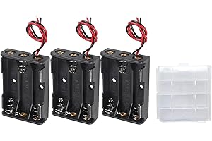 VISSQH 3 Pièces AAA Support de Batterie,3 x 1.5V Support de Batterie,4.5V Battery Holder Box Case,AAA Boîte à Piles en Plastique avec Wire Leads(Noir)