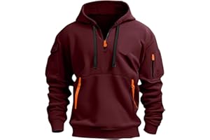 BOLUOBAO Zipper Hoodie Herren Sweatshirt mit Reißverschluss Pullover Langarm mit Taschen Warm Kapuzenjacke Kapuzenpullover