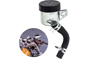 YnGia 1PCS Motorcycle Rear Brake Pump Oil Cup Black, Universal Motorcycle Brake Clutch Master Cylinder Oil Fluid Tank Reservoir With Adjustment Bracket And Rubber Tube for Most Motorcycles
