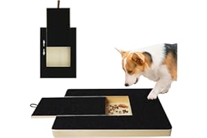 Shudyear Dog Nail Scratch Board File, Wooden Dog Nail File Board with Built-in Snack Box Sandpaper, Puppy Nail Grinding Pad Sturdy Dog Paws Scratchboard for Pets Nail Care
