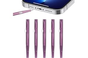 SHENLEE 5 Pcs Double Headed Telescopic Cleaning Brushes, Charge Charging Port Cleaning Brush, Phone Port Cleaning Kit, Multifunctional Dust Remover Tools for Headphones Tablet Computer Camera (Purple)