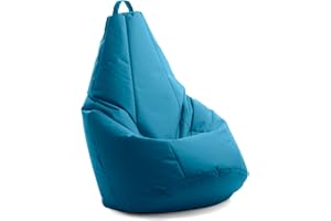 Avalon - Nuovo Pouf Poltrona Sacco Grande L Pera Jive, Puffo per Sedersi Ergonomico, Pouf a Sacco in Tessuto Antistrappo e Impermeabile, Poltrona a Sacco Moderna, Made in Italy(70x130cm-Petrol)