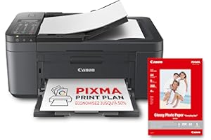 Canon PIXMA TR4755i - Imprimante Couleur 4-en-1 - Impression, Numérisation, Copie, Télécopie - CAD 20 Feuilles, Imprimante Photo, PIXMA Print Plan - Inclus Papier Photo A4 GP-501, 5 Feuilles