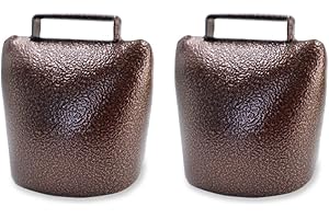 Yitexin Lot de 2 grandes cloches en fer de 7,5 × 5,5 × 9,5 cm pour chevaux de vache, animaux de la ferme, clochettes de porte, accessoires antivol