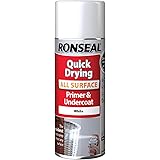 Ronseal RSLASPA400 One Coat All Surface Primer and Undercoat Aerosol, White, 400 ml