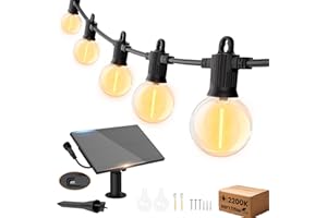 ZOTOYI Catena Luminosa Esterno Solare, 15M Luci da Esterno Giardino Solari IP65 Impermeabile con 24+2 G40 LED Lampadine, Luci Stringa Filo Lampadina USB Ricaricabile per Matrimonio, Festa, Patio
