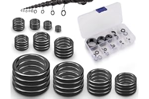 AOYEGIC 44 pièces Ensemble de bagues de Guidage de Canne à pêche,Bague d'extrémité en céramique,Guides en céramique,Accessoires de réparation de Guide de Canne à pêche(Noir,3,76 mm-29,8 mm)