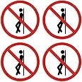 BPA Do not Lean on/No Leaning Sign Self Adhesive Peel and Stick Waterproof Warning Vinyl Decal 3.94 inches in DiameterPack of 4 Pcs
