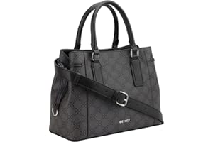 Nine West Women's Radleigh Satchel Deisgner, Black Tote, Sling, Purse, Handbag, Trend, Shoulder Bag, M