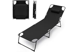 BREEZENEST Portable Folding Camping Bed Lounger – Lightweight Outdoor Cot for Hiking, Trekking, Backpacking, Garden, Beach, Military, Survival, Emergency Sleep, Travel, Fishing, Caravan Use – Durable Steel Frame