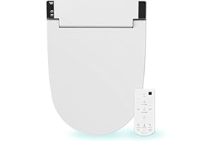 VOVO STYLEMENT VB-6000SE Siège de bidet électronique, Siège chauffant, Eau chaude et sèche, Veilleuse LED, Siège de toilette bidet monobloc, allongé, Fabriqué en Corée