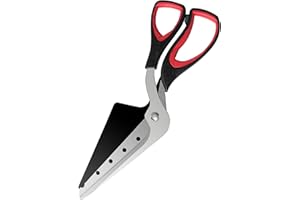 XLKJ Coupe Pizza avec Pelle, Ciseaux à Pizza en Acier Inoxydable, avec Poignées Anti-dérapantes, Ciseaux de Cuisine Multifonctionnels, 27CM