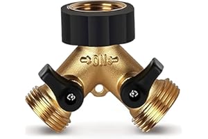 ilauke Y-Verteiler, 3/4 Zoll Wasseranschluss Verteiler, 2 Wege Verteiler Wasser mit unabhängigem Schalter Wasserrohranschlussverteile, für Waschmaschine und Geschirrspüler, Gärten, Küchen